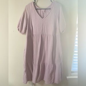 Lilac Cotton Maternity Dress